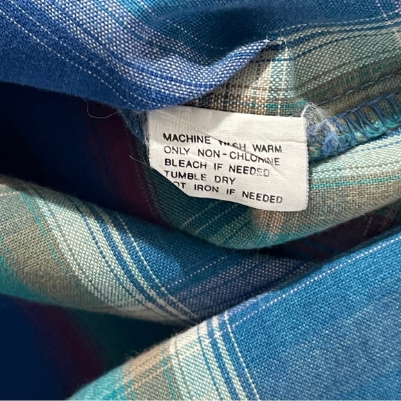 Levi’s Vintage 1990s Plaid Button Down Size XL Shirt Blue Green Authentic Levi - Picture 6 of 11